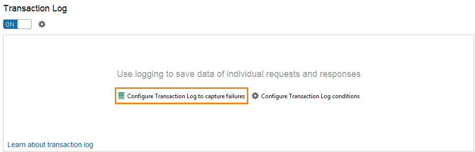 Load testing with ReadyAPI: Configure Transaction Log to capture failures