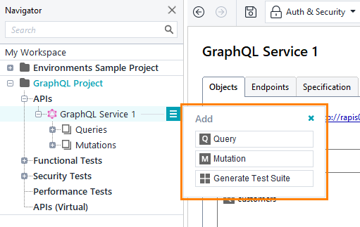 What's new in ReadyAPI 3.6.0: GraphQL API menu