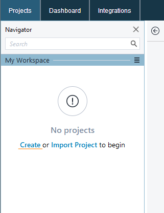 Creating a project from an empty workspace