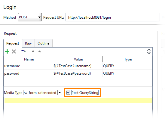 Setting the Post QueryString option
