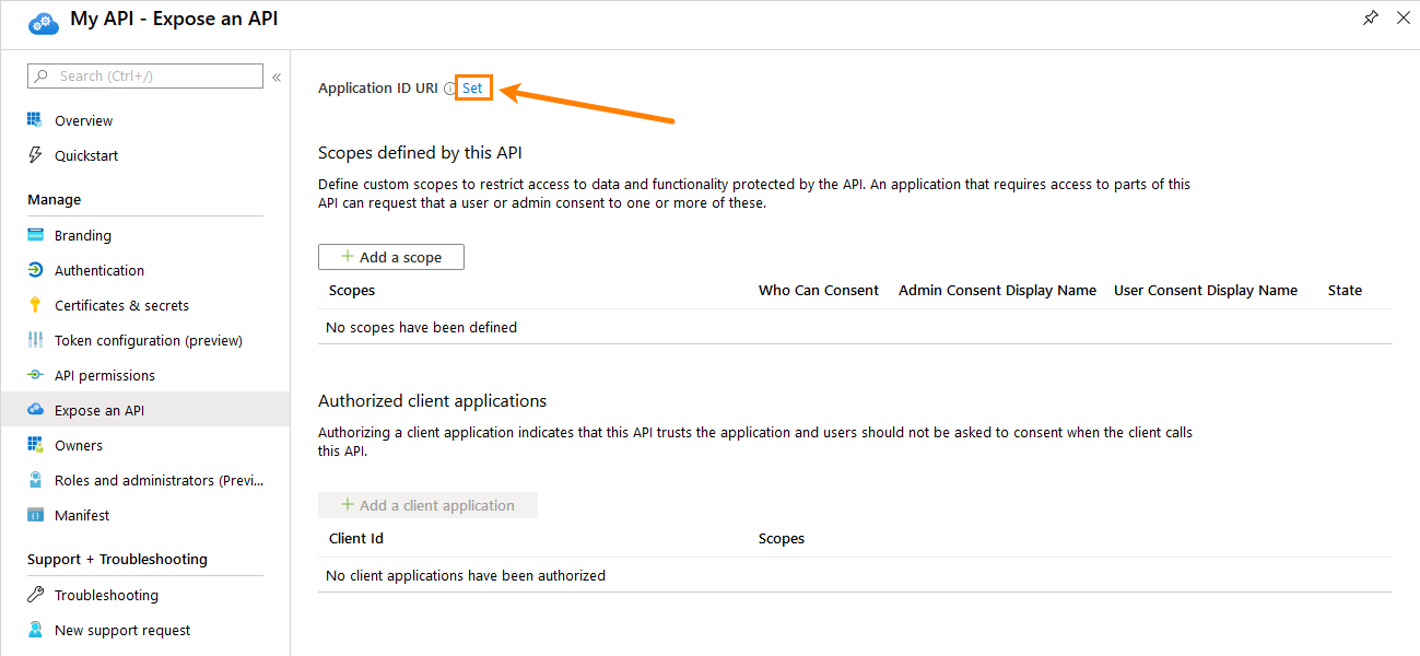 Azure OAuth 2.0 authentication tutorial: Setting application ID URI