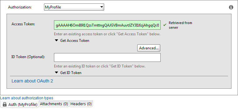 OAuth 2.0: Access Token retrieved from server