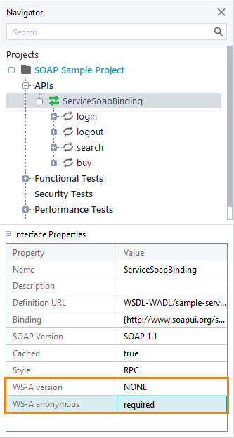SOAP API testing: WSDL WS-Addressing properties
