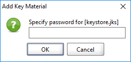 Entering the keystore password