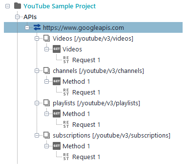 YouTube sample project structure