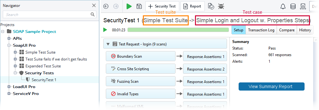 ReadyAPI: Test suite and test case names