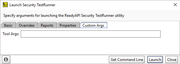 ReadyAPI: Custom Args tab