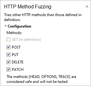 ReadyAPI: Configuring the HTTP Method Fuzzing Scan