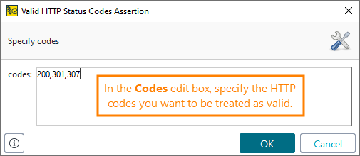 ReadyAPI: Configuring the Valid HTTP Status assertion
