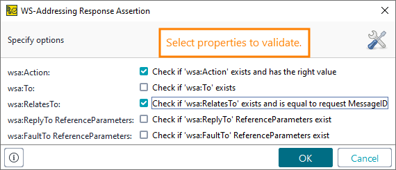 ReadyAPI: Configuring the WS-Addresing Response assertion