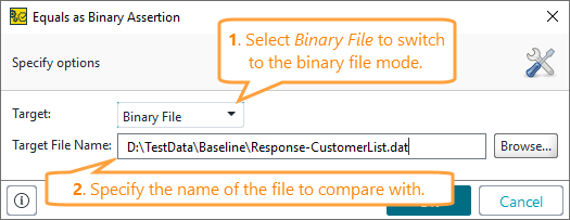 ReadyAPI: Configuring the Equals Binary assertion for matching with the binary file