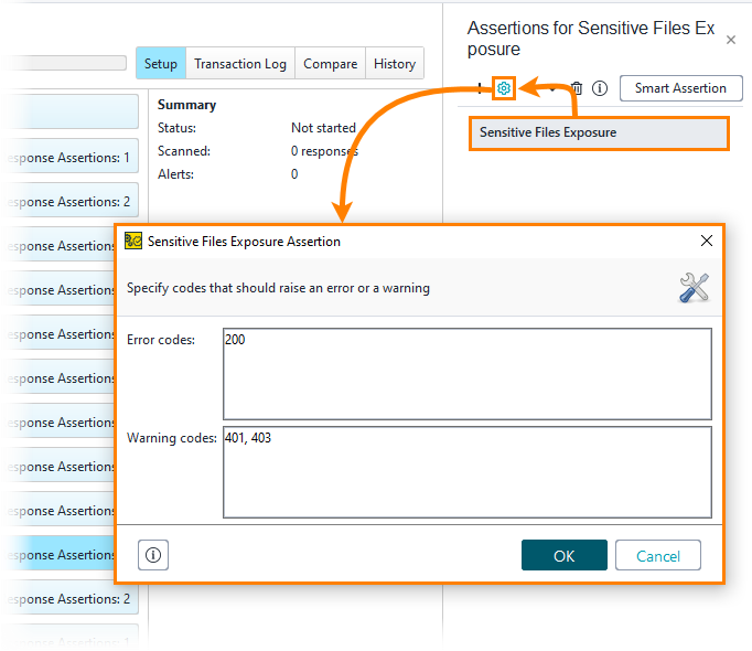 Sensitive Files Exposure Assertion: Configure the assertion