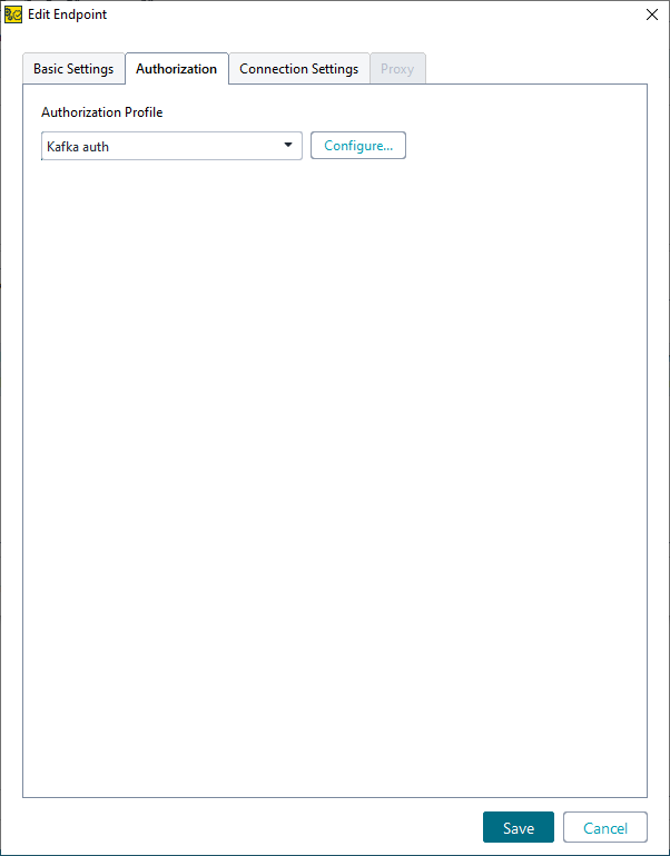 Environments in ReadyAPI: Authorization options in the Endpoints & Environments editor