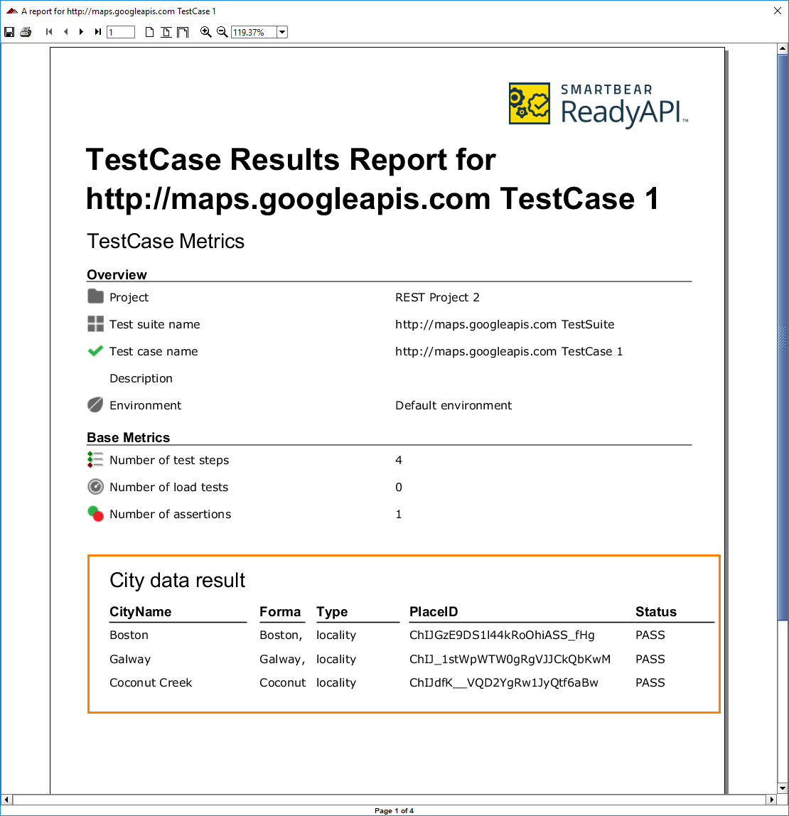 Creating a Printable Report  ReadyAPI Documentation Within Fea Report Template