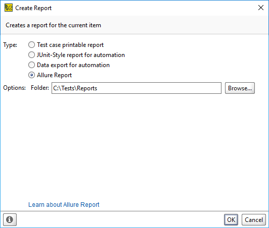 ReadyAPI: Configuring the Allure report