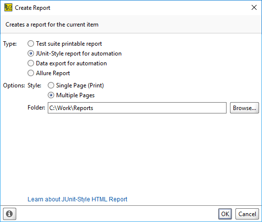 ReadyAPI: Configuring the JUnit-style HTML report