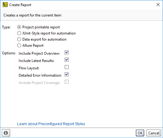 ReadyAPI: Creating the project report