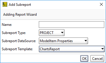 ReadyAPI: The Add Subreport dialog