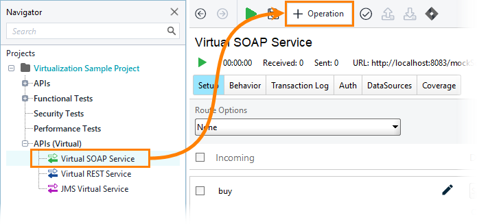 Service virtualization and API testing: Create SOAP virtual operation