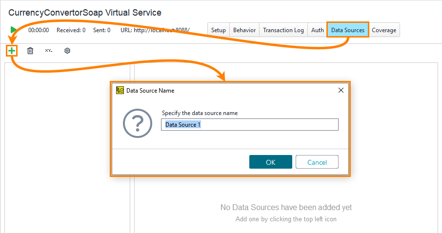 Service virtualization and API testing: Creating a new data source