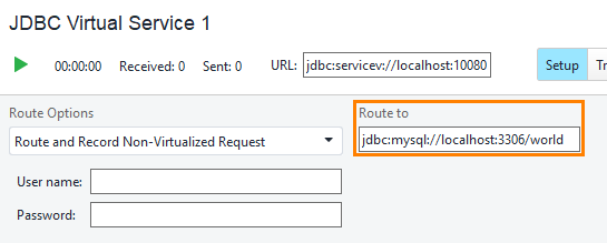 JDBC service virtualization and database testing: Database connection string