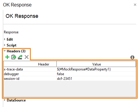 REST service virtualization and API testing: Custom response headers