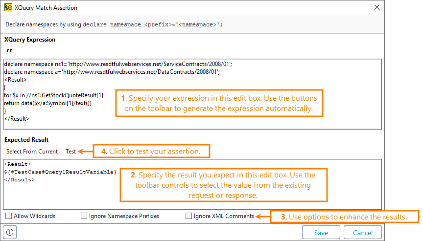 ReadyAPI: Configuring the XQuery Match assertion