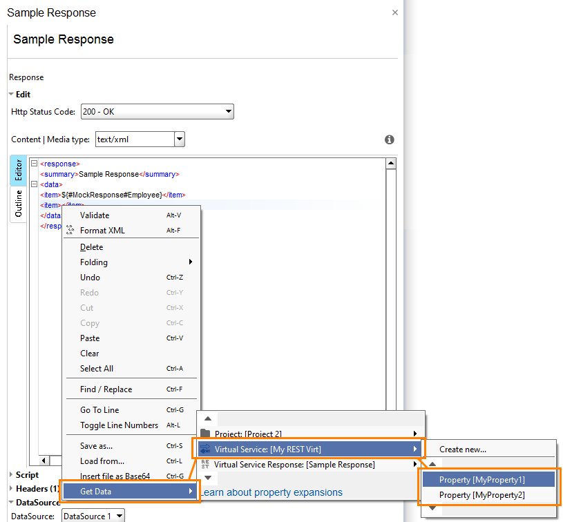 Service virtualization and API testing: The Get Data command