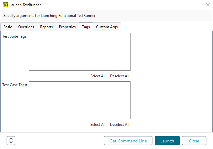 ReadyAPI: The Tags tab of the test runner