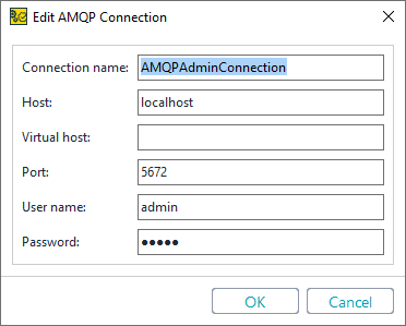 AMQP Testing in ReadyAPI: Create AMQP Connection dialog