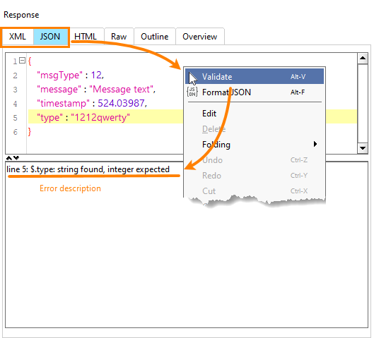 Validating response parameters Validating response parameters