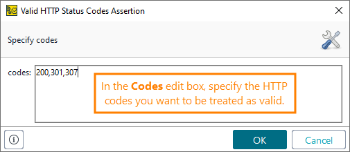 ReadyAPI: Configuring the Valid HTTP Status Codes assertion ReadyAPI: Configuring the Valid HTTP Status assertion