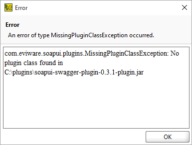 ReadyAPI: A Missing Class Error notification ReadyAPI: A Missing Class Error notification