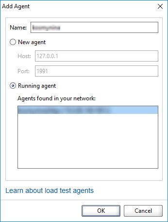 API distributed load testing with ReadyAPI: The Add Agent Dialog