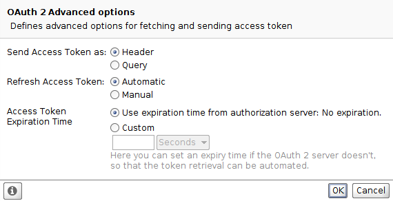 OAuth 2.0 Advanced Options