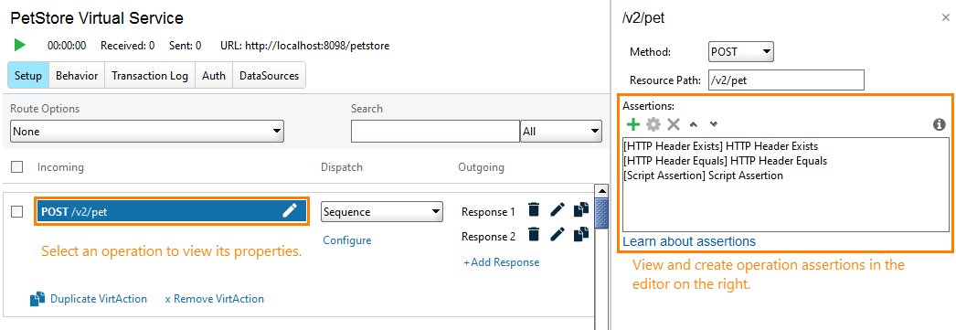 Operation assertions Service virtualization and API testing: Operation assertions