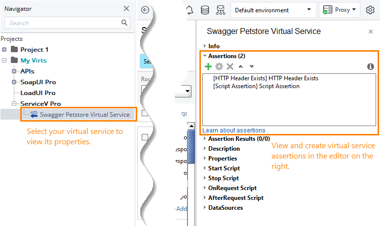 Virtual service assertions Service virtualization and API testing: Virtual service assertions