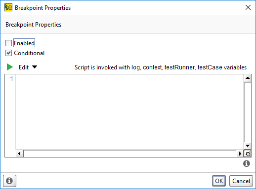 The Breakpoint Properties dialog
