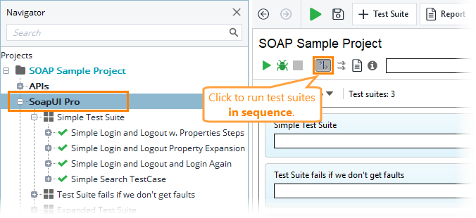 Run test suites in sequence
