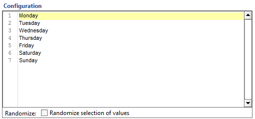 Number configuration panel