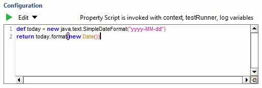 Script configuration panel