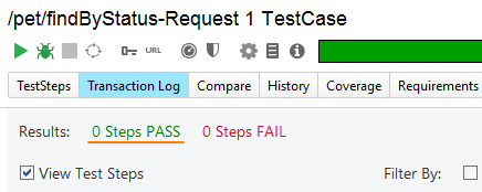 Functional web service testing with ReadyAPI: '0 Steps Passed' label in results
