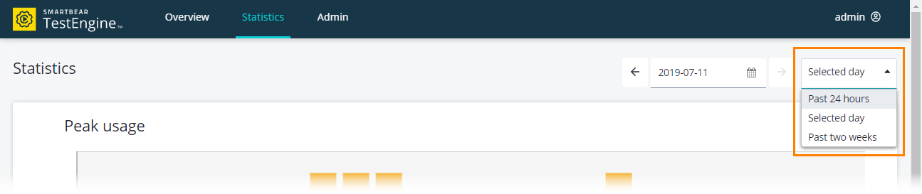 TestEngine Statistics: Select a time period TestEngine Statistics: Select time period
