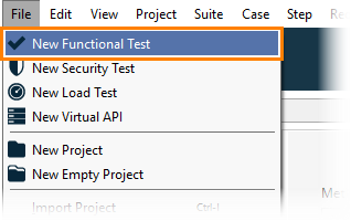 Functional API testing in SoapUI: Create a new project