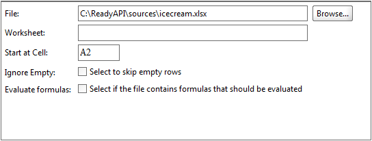 The Excel data source
