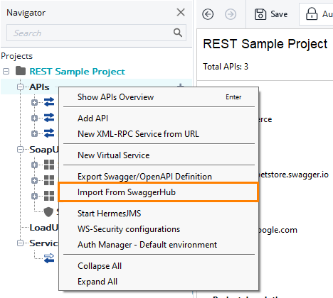 SwaggerHub in ReadyAPI: Importing SwaggerHub definition