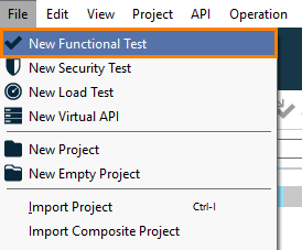 ReadyAPI: Creating a new project