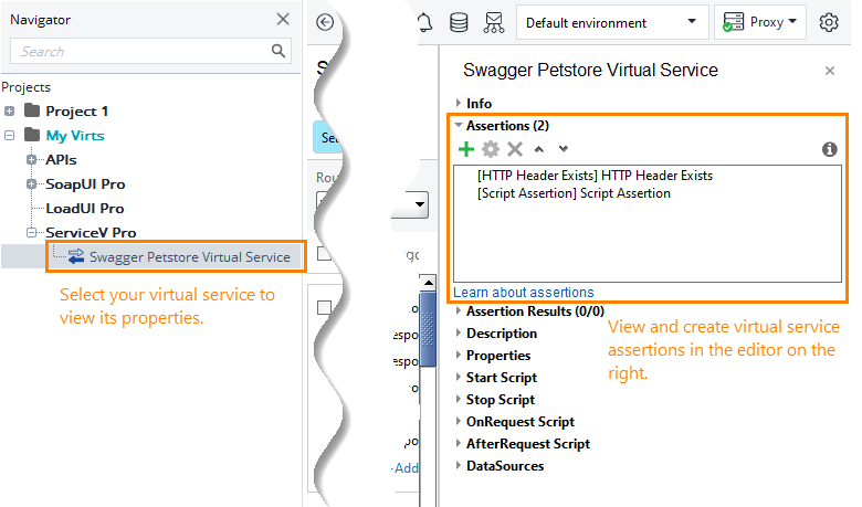 Service virtualization and API testing: Virtual service assertions