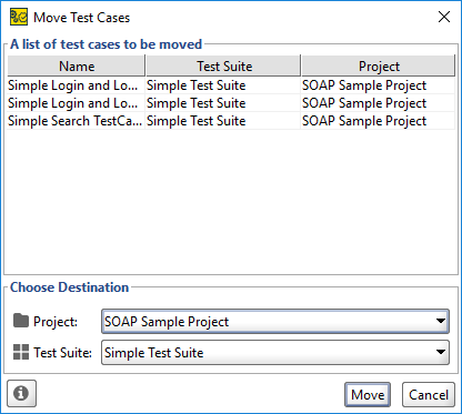 Move TestCases dialog