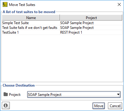 Move TestSuites dialog